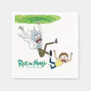 RICKおよびMORTY™  ポータルから外れる スタンダードカクテルナプキン