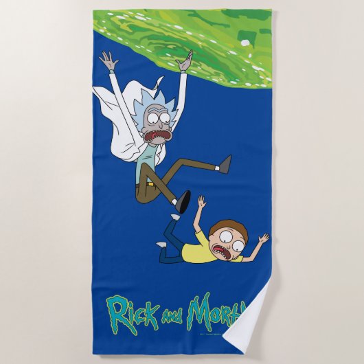 RICKおよびMORTY™ |ポータルから外れる ビーチタオル (正面)
