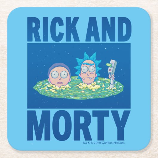 RICKおよびMORTY™ |ポータルを通じてのピーク スクエアペーパーコースター (正面)
