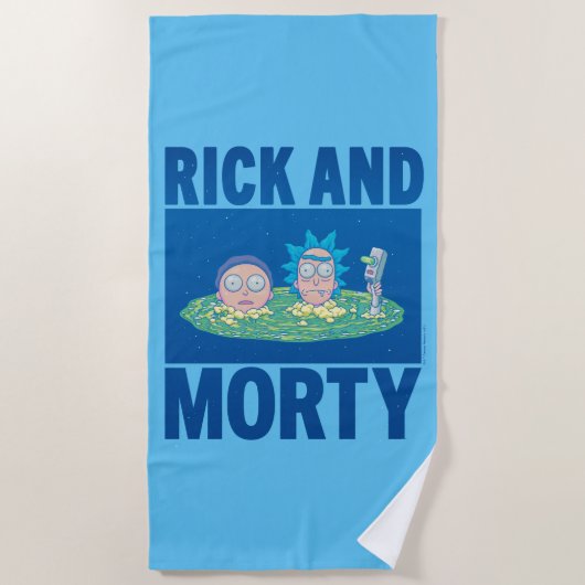 RICKおよびMORTY™ |ポータルを通じてのピーク ビーチタオル (正面)
