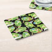 RICKおよびMORTY™ |ポータルパターンを通過 スクエアペーパーコースター (アングル)