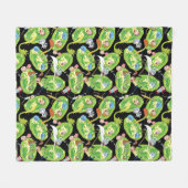 RICKおよびMORTY™ |ポータルパターンを通過 フリースブランケット (正面(横))