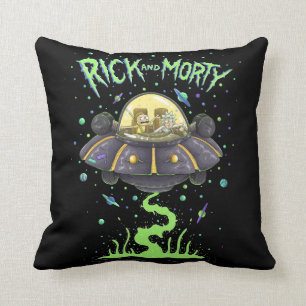 RICKおよびMORTY™   図解入りの、写真付きの宇宙フライトグラフィック クッション