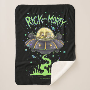 RICKおよびMORTY™   図解入りの、写真付きの宇宙フライトグラフィック シェルパブランケット