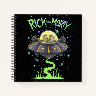 RICKおよびMORTY™   図解入りの、写真付きの宇宙フライトグラフィック ノートブック