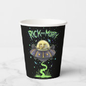 RICKおよびMORTY™ | 図解入りの、写真付きの宇宙フライトグラフィック 紙コップ (裏面)