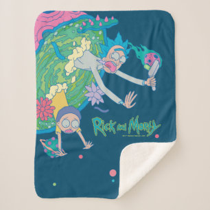 RICKおよびMORTY™ 感染したポータルから落下 シェルパブランケット