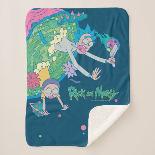 RICKおよびMORTY™ |感染したポータルから落下 シェルパブランケット (正面)