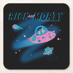 RICKおよびMORTY™  旅行スルー宇宙 スクエアペーパーコースター