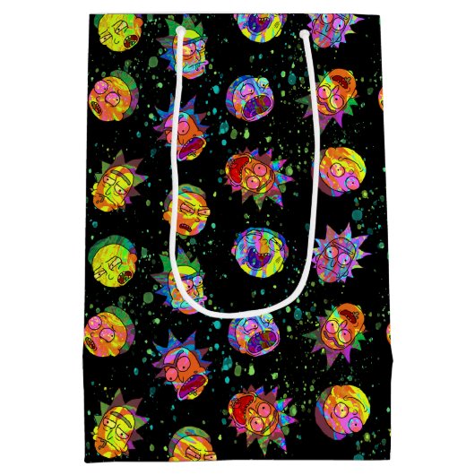 RICKおよびMORTY™ |旋回サイケデリックパターン ミディアムペーパーバッグ (裏面)