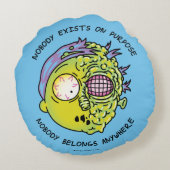 RICKおよびMORTY™ |様式化されたモーティフライ引用文 ラウンドクッション (裏面)