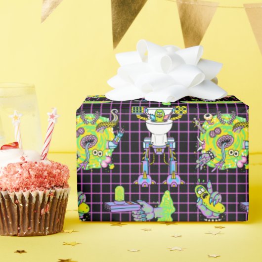 RICKおよびMORTY™ | Pickle Rickポータルパターン ラッピングペーパー (誕生日パーティー)