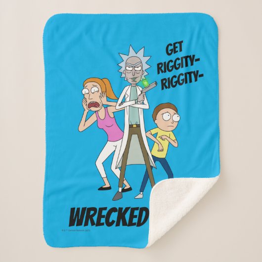 RICKおよびMORTY™ | Rick、Morty、Summer シェルパブランケット (正面)