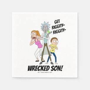 RICKおよびMORTY™ Rick、Morty、Summer スタンダードカクテルナプキン