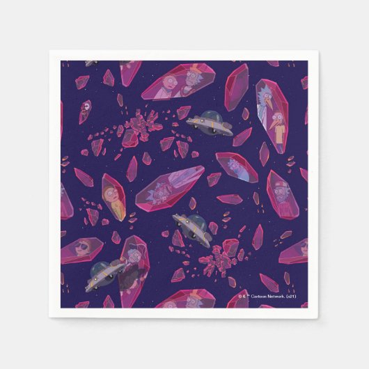 RickとMortyの時間の結晶パターン スタンダードカクテルナプキン (正面)