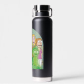 RickとMortyファミリーグラフィック ウォーターボトル (背面)