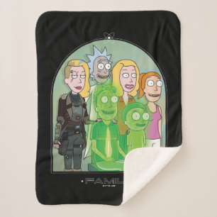 RickとMortyファミリーグラフィック シェルパブランケット
