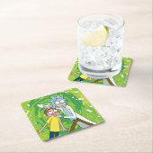 RICKとMORTY™|あれを見て スクエアペーパーコースター (インサイチュ)