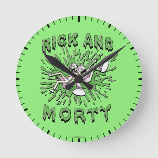RICKとMORTY™|アシッド·バットに入る ラウンド壁時計 (正面)