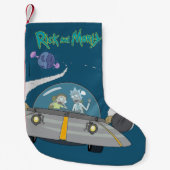RICKとMORTY™|オフ飛んでいる宇宙船 スモールクリスマスストッキング (正面)