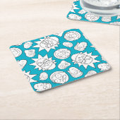 RICKとMORTY™|スミスファミリーヘッドパターン スクエアペーパーコースター (アングル)