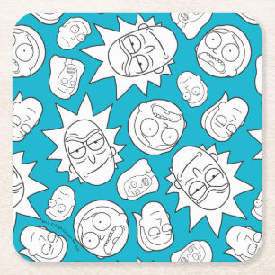 RICKとMORTY™ スミスファミリーヘッドパターン スクエアペーパーコースター