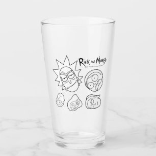 RICKとMORTY™ スミスファミリーヘッドパターン タンブラーグラス