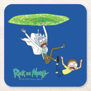 RICKとMORTY™ ポータルから外れる スクエアペーパーコースター