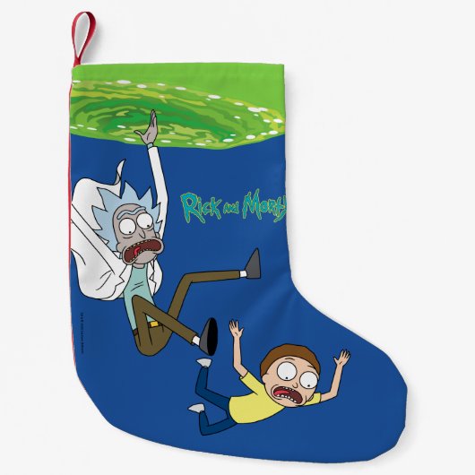 RICKとMORTY™|ポータルから外れる スモールクリスマスストッキング (正面)
