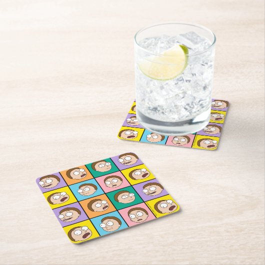 RICKとMORTY™|モーティの気分 スクエアペーパーコースター (インサイチュ)