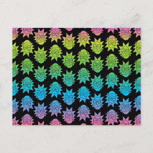 RICKとMORTY™ レインボーリックヘッドパターン インビテーションポストカード