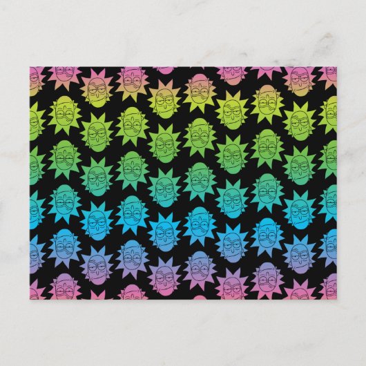 RICKとMORTY™|レインボーリックヘッドパターン インビテーションポストカード (正面)