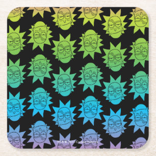 RICKとMORTY™ レインボーリックヘッドパターン スクエアペーパーコースター
