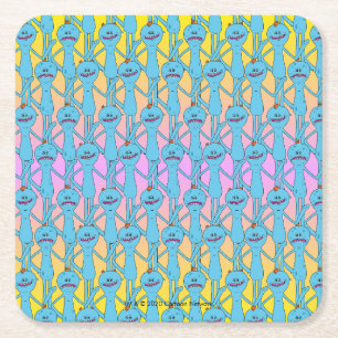 RICKとMORTY™ レインボー·ミスター·ミーシークス·パターン スクエアペーパーコースター