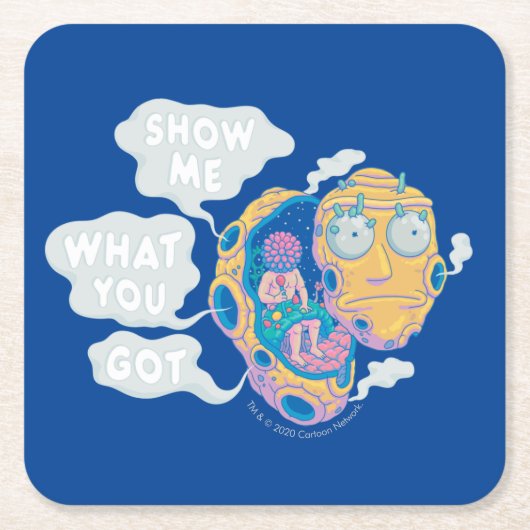 RICKとMORTY™|何を表示するかを表示得する スクエアペーパーコースター (正面)