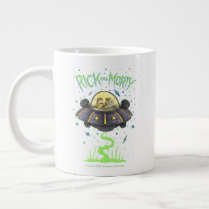 RICKとMORTY™  図解入りの、写真付きの宇宙フライトグラフィック ジャンボコーヒーマグカップ