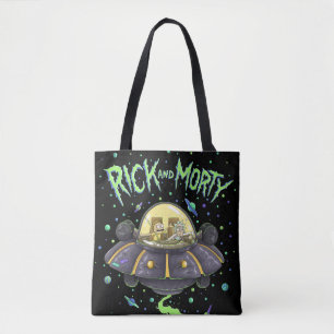 RICKとMORTY™  図解入りの、写真付きの宇宙フライトグラフィック トートバッグ