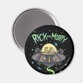 RICKとMORTY™| 図解入りの、写真付きの宇宙フライトグラフィック マグネット (正面/裏面)