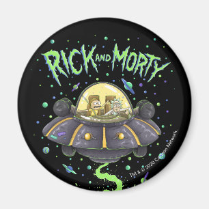 RICKとMORTY™ 図解入りの、写真付きの宇宙フライトグラフィック マグネット