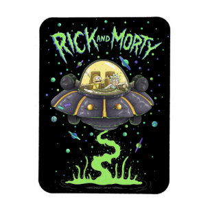 RICKとMORTY™  図解入りの、写真付きの宇宙フライトグラフィック マグネット