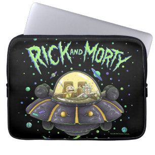 RICKとMORTY™  図解入りの、写真付きの宇宙フライトグラフィック ラップトップスリーブ