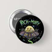 RICKとMORTY™| 図解入りの、写真付きの宇宙フライトグラフィック 缶バッジ (正面&裏面)