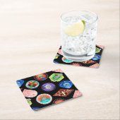 RICKとMORTY™|外部スペースパッチパターン スクエアペーパーコースター (インサイチュ)