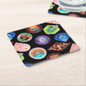 RICKとMORTY™|外部スペースパッチパターン スクエアペーパーコースター (アングル)