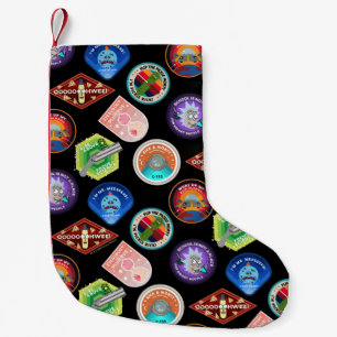 RICKとMORTY™ 外部スペースパッチパターン スモールクリスマスストッキング
