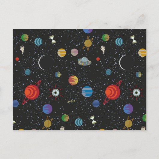 RICKとMORTY™|宇宙パターン インビテーションポストカード (正面)