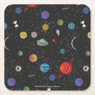 RICKとMORTY™ 宇宙パターン スクエアペーパーコースター