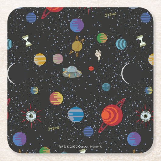 RICKとMORTY™|宇宙パターン スクエアペーパーコースター (正面)