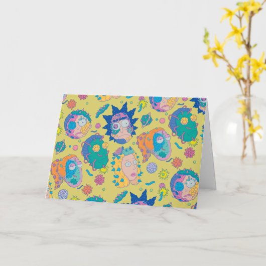 RICKとMORTY™|感染したスミスファミリのパターン カード (黄色い花)