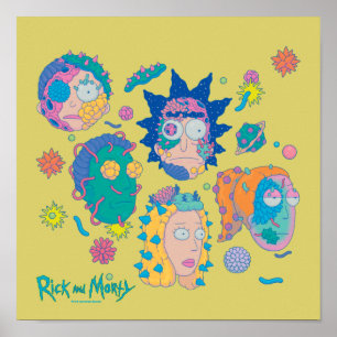 RICKとMORTY™ 感染したスミスファミリのパターン ポスター